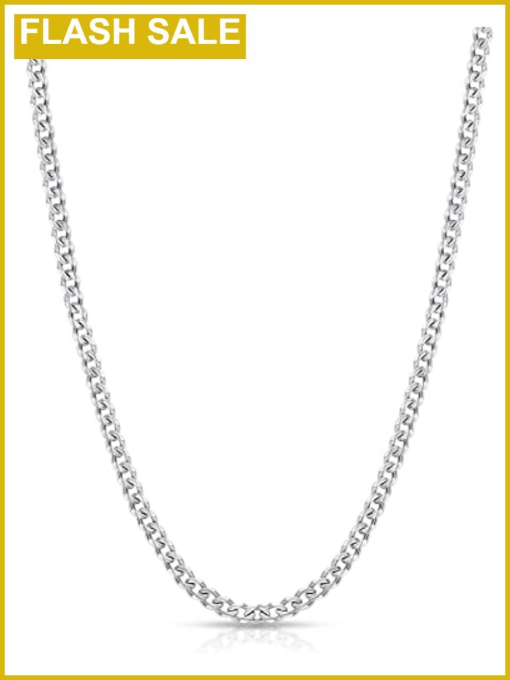 Cuban Link Chain Necklace 3.5mm Stainless Steel Lobster Clasp Men Women